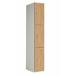 Timber Door Locker - 3 Compartment - Natural Lancaster Oak Doors (Plain) - H.1800 W.300 D.450