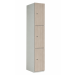 Timber Door Locker - 3 Compartment - Oyster Urban Oak (Plain) - H.1800 W.380 D.380