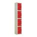 Laminate Door Locker - 4 Compartment - Spectrum Red Doors - H.1800 W.300 D.300