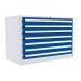  Euroslide 7 Drawer - 7x100mm - H.825 W.1200 D.650 - Blue