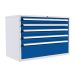  Euroslide 5 Drawer - 2x100mm, 2x125mm, 1x300mm - H.825 W.1200 D.650 - Blue