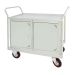 Mobile Maintenance Trolley - Steel Worktop - Fitted With Light Grey Double Cupboard - H.1050 W.900 D.600