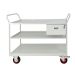 Mobile Maintenance Trolley - Steel Worktop - Fitted With Light Grey Drawer & 3 Shelves - H.1050 W.1200 D.600