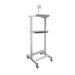 IT Trolley - H.1850 W.580 D.660 - Includes Keyboard Shelf & Monitor Holder - Light Grey 