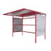 Traditional Cycle Shelter - Initial - Open Back, Perforated Sides - 2180.2500.2450 - Red