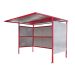 Traditional Cycle Shelter - Initial - Closed Back, Perforated Sides - 2180.2500.2450 - Red