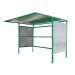Traditional Cycle Shelter - Initial - Open Back, Galvanised Sides - 2180.2500.3060 - Green