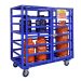 Mobile Gas Cylinder Cage - 1880x1820x910mm - With Shelf & Divider - Blue