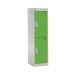 Spectrum School Locker - 2 Compartment - Sublime Lime Doors - H.1235 W.300 D.450