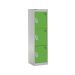 Spectrum School Locker - 3 Compartment - Sublime Lime Doors - H.1235 W.380 D.380
