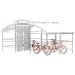 Cycle Compound - 16 Bikes - Lockable Gate & Canopy - Light Grey - H.2625 W.3000 D.5500