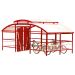 Cycle Compound - 16 Bikes - Lockable Gate & Canopy - Red - H.2625 W.3000 D.5500