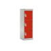 Spectrum School Locker - 3 Compartment - Tamarillo Red Doors - H.955 W.300 D.450