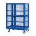 Boxwell Trolley With Doors - Dark Blue - Steel Shelves - H.1355 W.900 D.600  