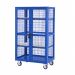 Boxwell Trolley With Doors - Dark Blue - Plywood Shelves - H.1655 W.900 D.600  