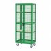 Boxwell Trolley With Doors - Green - Plywood Shelves - H.1955 W.900 D.600  