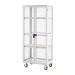 Boxwell Trolley With Doors - Light Grey - Plywood Shelves - H.1955 W.900 D.600  