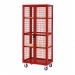 Boxwell Trolley With Doors - Red - Plywood Shelves - H.1955 W.900 D.600  