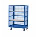 Boxwell Trolley Without Doors - Dark Blue - Plywood Shelves - H.1355 W.900 D.600  