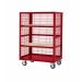 Boxwell Trolley Without Doors - Red - Plywood Shelves - H.1355 W.900 D.600  