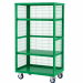 Boxwell Trolley Without Doors - Green - Steel Shelves - H.1655 W.900 D.600  