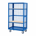 Boxwell Trolley Without Doors - Dark Blue - Plywood Shelves - H.1655 W.900 D.600  