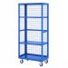 Boxwell Trolley Without Doors - Dark Blue - Steel Shelves - H.1955 W.900 D.600  