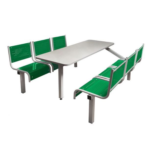 6 Seater Single Entry Premium Canteen Furniture - Green Seats