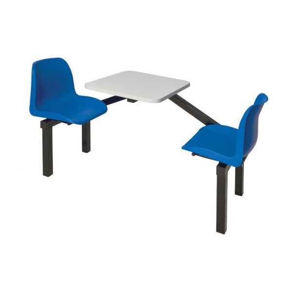 2 Seater Single Entry Canteen Furniture - Blue Seats