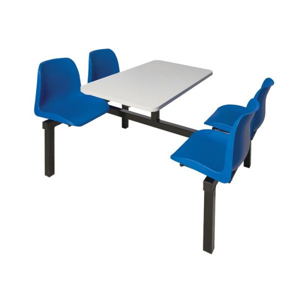 4 Seater Double Entry Canteen Furniture - Blue Seats