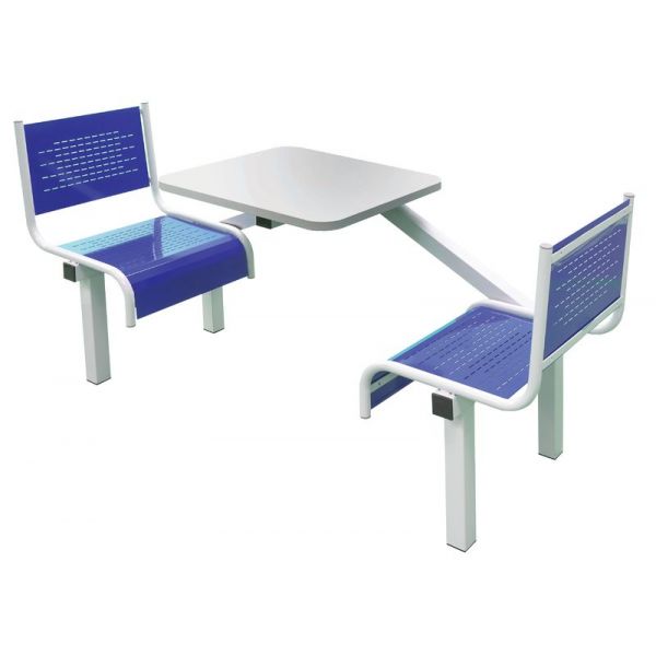 2 Seater Single Entry Premium Canteen Furniture - Blue Seats