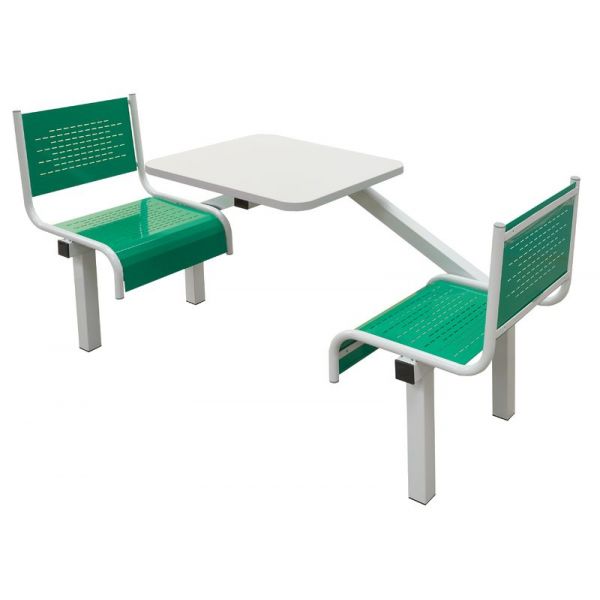 2 Seater Single Entry Premium Canteen Furniture - Green Seats