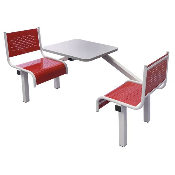 2 Seater Single Entry Premium Canteen Furniture - Red Seats