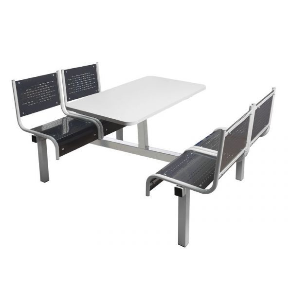 4 Seater Double Entry Premium Canteen Furniture - Grey Seats