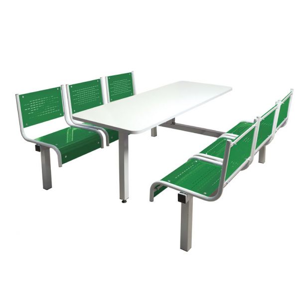 6 Seater Double Entry Premium Canteen Furniture - Green Seats