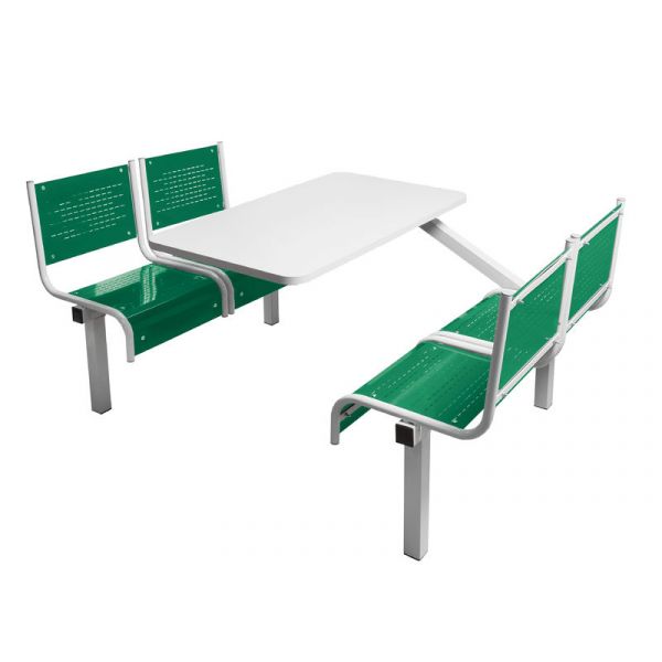 4 Seater Single Entry Premium Canteen Furniture - Green Seats