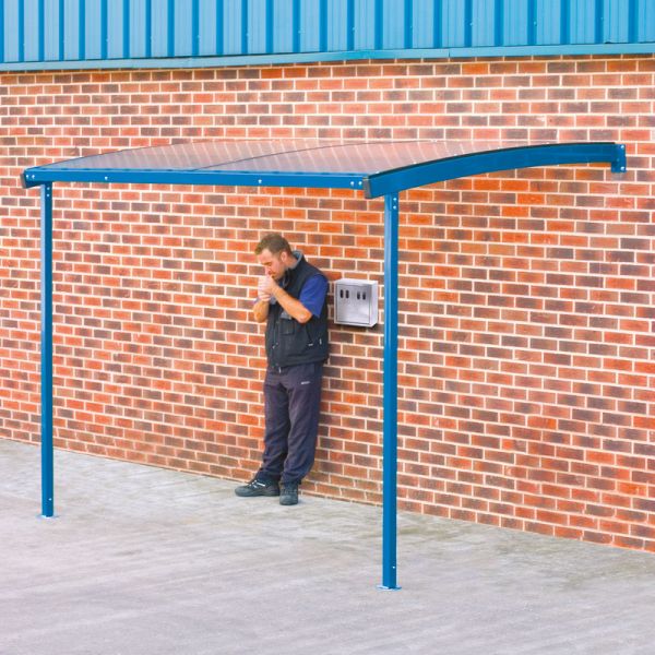Large Wall Mounted Smoking Shelter - Blue