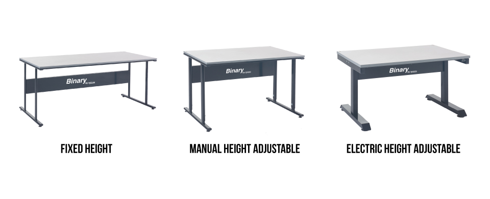 Binary Height Adjustable Workbenches